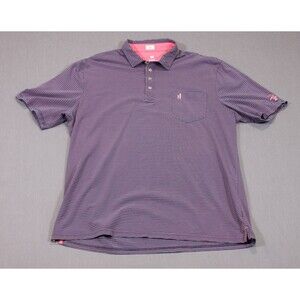 Johnnie-O Hanging Out Golf Polo Pink Blue Striped Stretch Chicago White Sox XXL